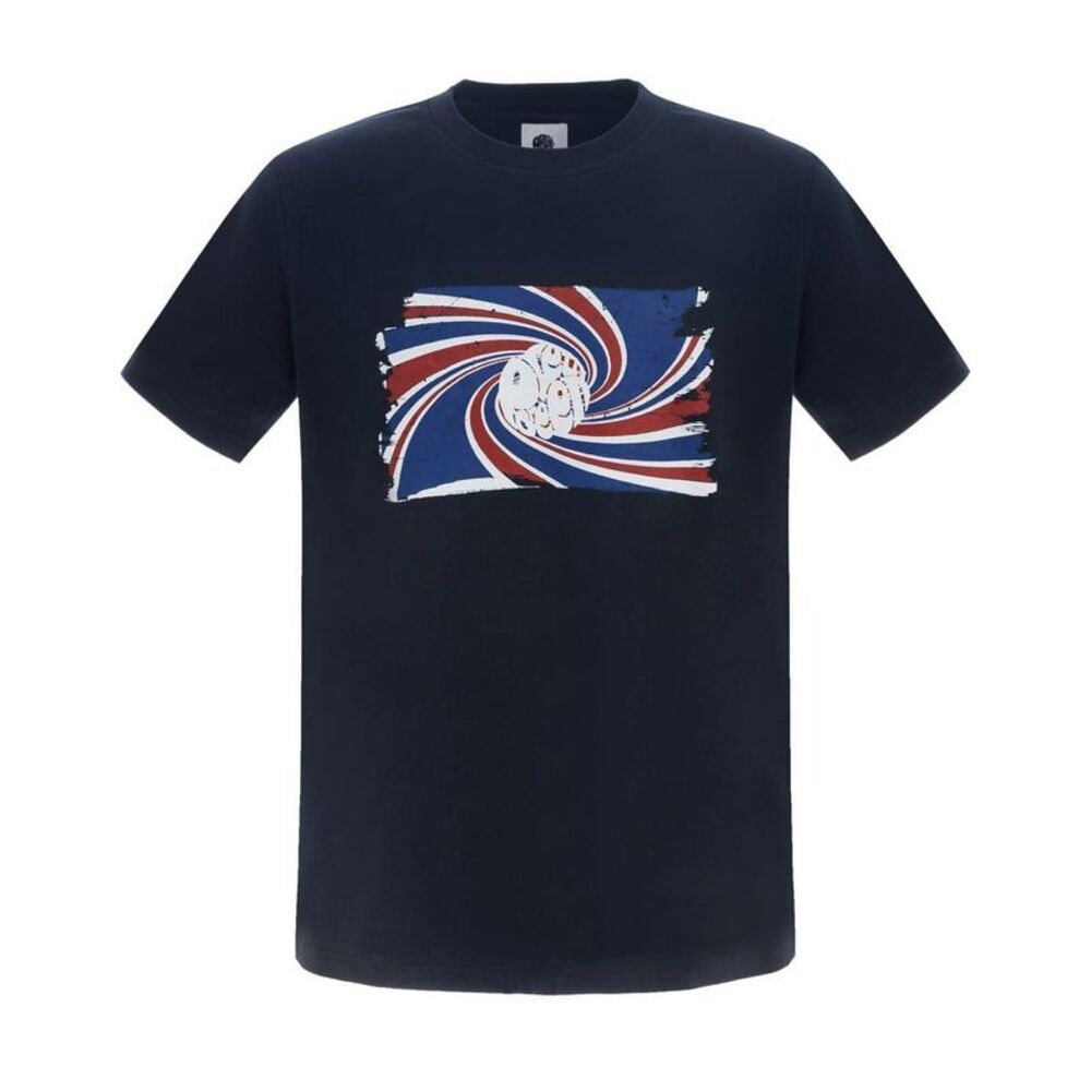 Pretty Green Mens Swirl Logo T-Shirt / Navy